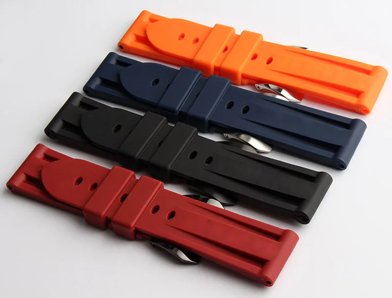 

Watch Accessories For use with Panerai PAM00362 PAM00233 PAM00024 silicone rubber waterproof Watch strap with 22 | 24mm