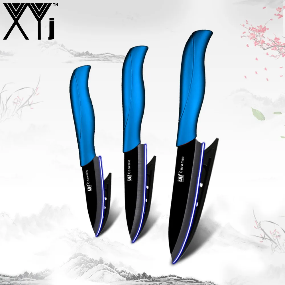 

XYj Kitchen Ceramic Knife Sets 3" Paring 4" Utility 5" Slicing Cooking Ceramic Knives Sharp Blade Comfortable Handle Chefs Tools