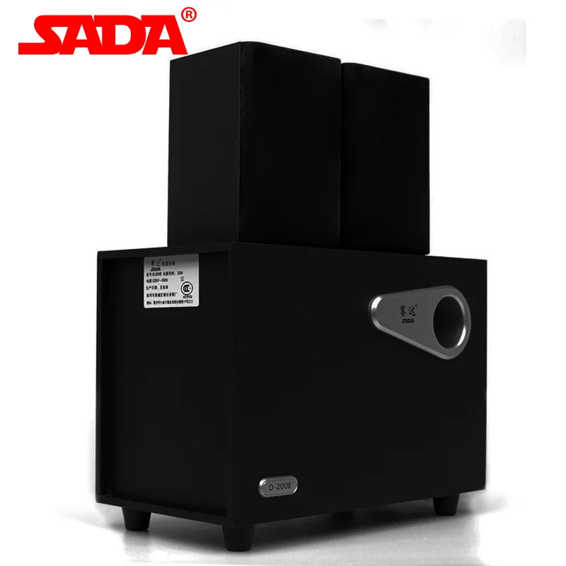 SADA D 200E 3D объемный Сабвуфер Стерео тяжелый бас ПК компьютер деревянный USB динамик