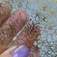 Vopregezi тисненые 3D наклейки для ногтей Цветочный дизайн ногтей Передача воды металлические наклейки Советы для ногтей украшения наклейки для воды