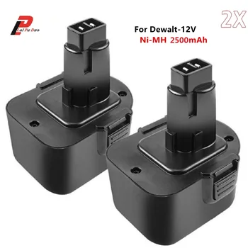 

2PCS 12V 2500mAh Ni-MH Rechargeable Power Tools Replacement Battery for Dewalt DC9071 DE9037 DE9071 DW9072 52250-27