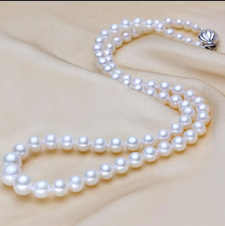 New 418+++4-9MM natural freshwater pearl necklace chain near the circle tower | Украшения и аксессуары