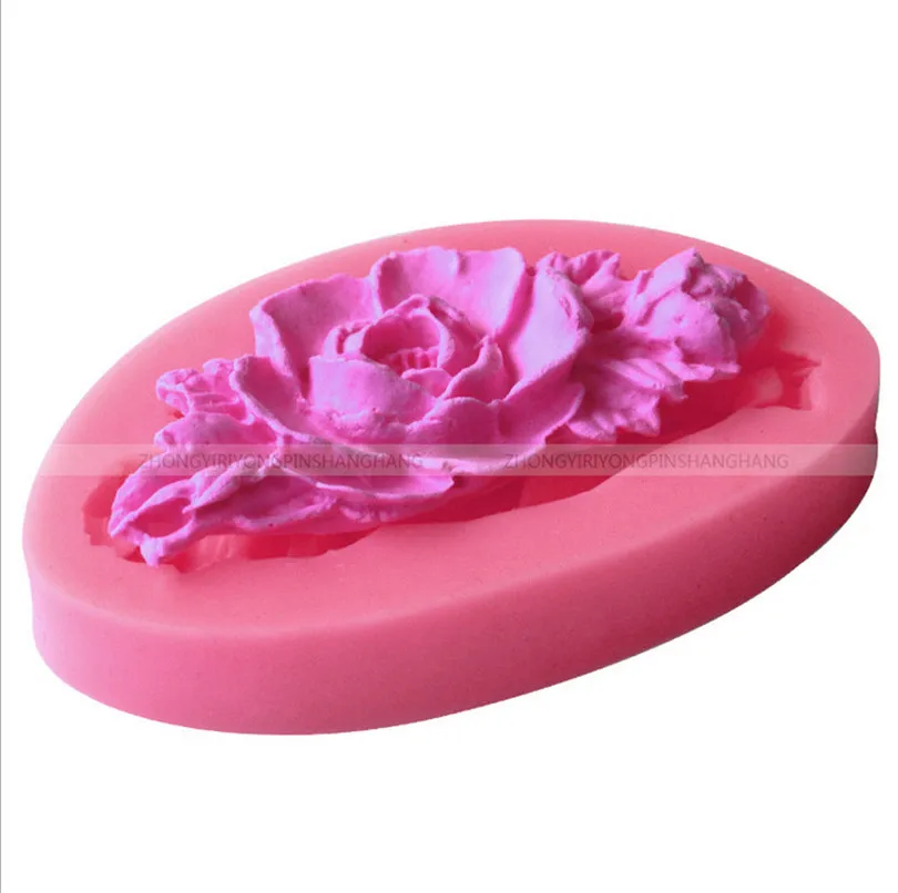 Цветок розы с силиконовая форма, лист, форма для выпечки, форма для шоколада, печенья, глина, инструменты для украшения тортов из мастики
