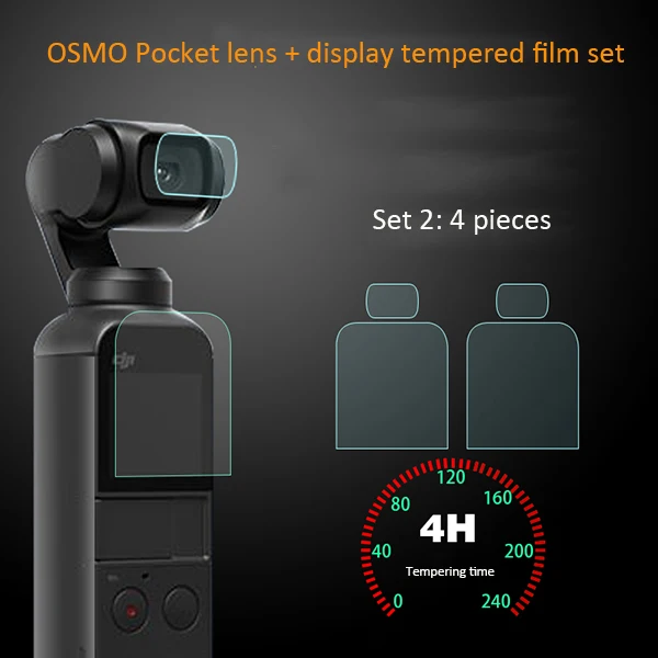 Набор закаленной пленки OSMO Pocket camera закаленная защитная пленка OSMO Anti-fingerprint водостойкая прозрачная защитная пленка для экрана - Цвет: Серый