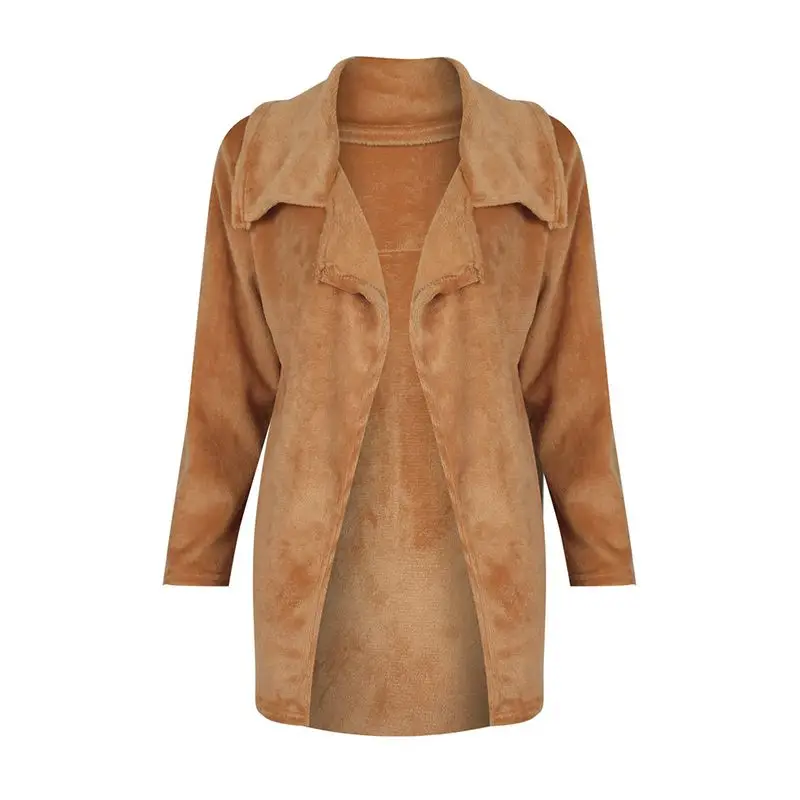 Элегантное мохнатое Женское пальто из искусственного меха уличная осенне-зимняя теплая плюшевая Женская куртка размера плюс вечерние пальто
