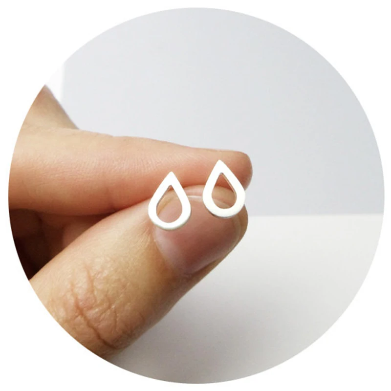 

Yiustar Trendy Jewelry Tiny Water Earrings Hot Raindrop Studs Errings for Women Simple Hollow Waterdrop Fashion Jewelry Gifts