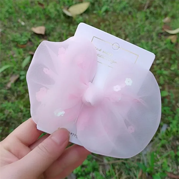 light pink bowknot 5 шт./партия, популярный головной убор, сетчатый бант зажим для волос, кружевной жемчужный цветок, Изысканная Милая заколка для девочек, лучший подарок, аксессуары для волос - Цвет: light pink bowknot