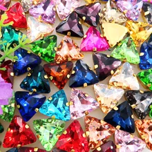18mm 20 teile/paket gold klaue Dreieck form Nähen auf strass perlen glas Kristall bekleidung kleidung schuhe dekoration diy