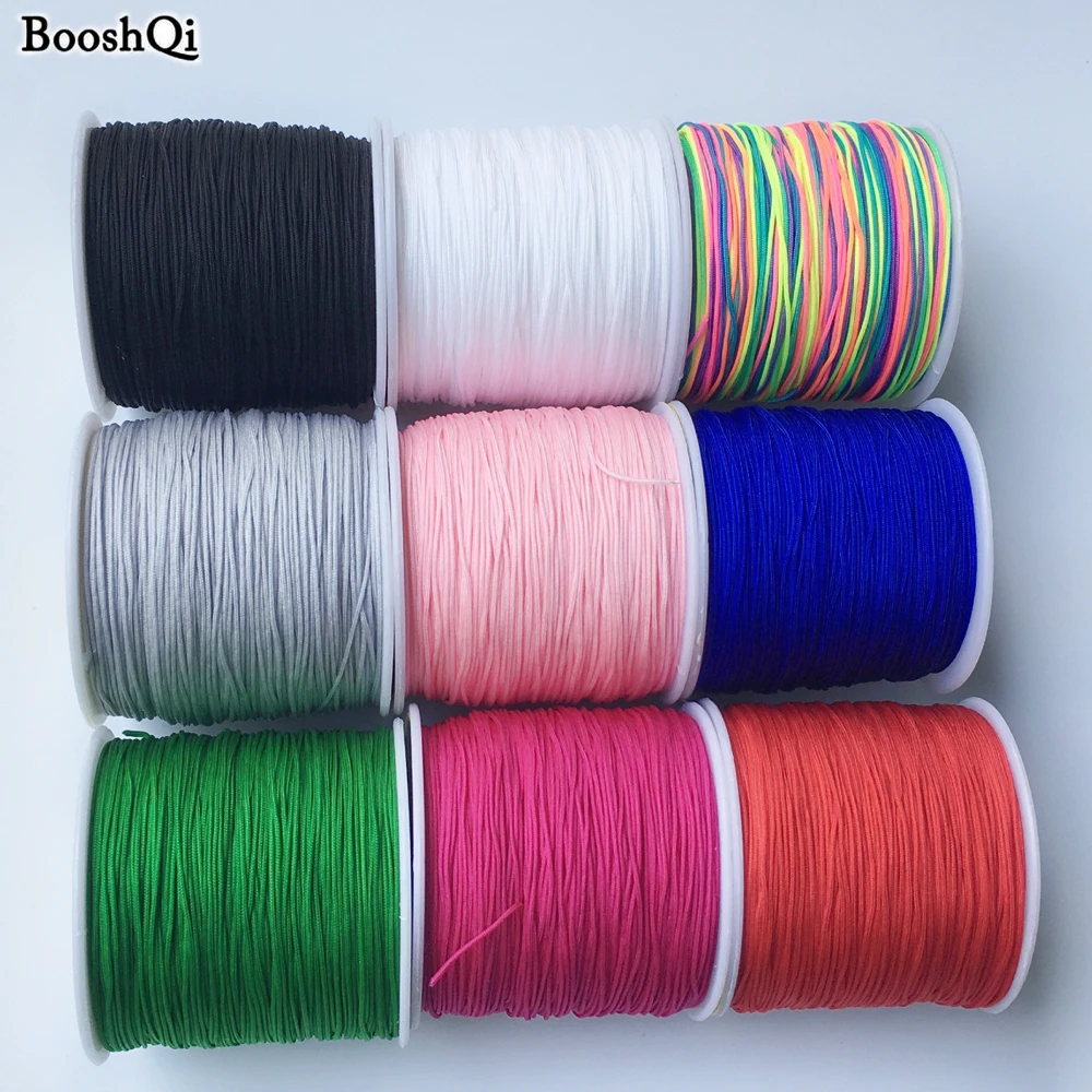 

Baby Teether Accessories 95m Satin Nylon Cord for Silicone Teething Necklace 0.8MM Hand-knit Cords Silk Rope for Pacifier Clip