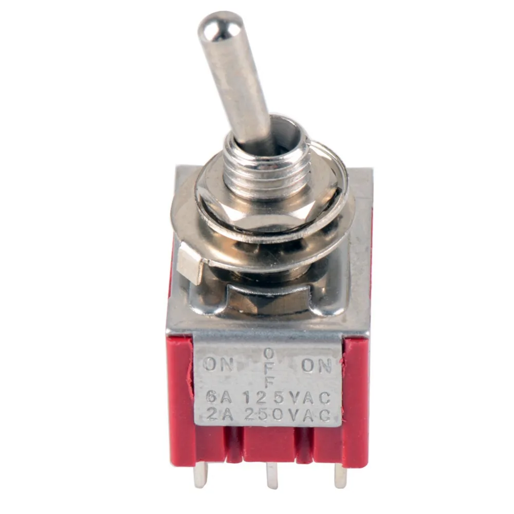 

High Quality NEW Red 9 Pin ON-OFF-ON 3 Position Mini Toggle Switch AC 6A/125V 3A/250V