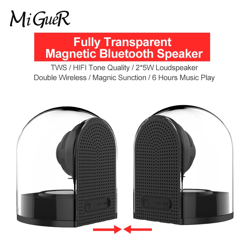 

New OVEVO D18 Dual Bluetooth Speaker 3D Magnet Speakers with Mic Transparent Home Panoramic Stereo Surround Outdoor For Phone PC