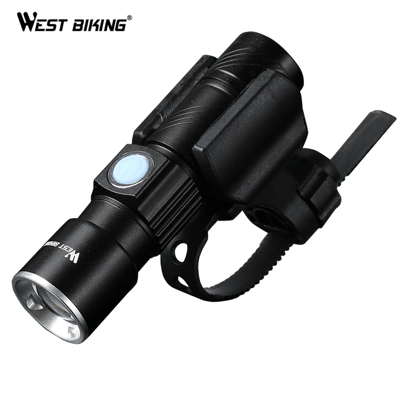

WEST BIKING Bicycle Front Light LED USB Rechargeable Bike Zoom Lamp Cycling Light Waterproof Bike Torch Flashlight Headlamp