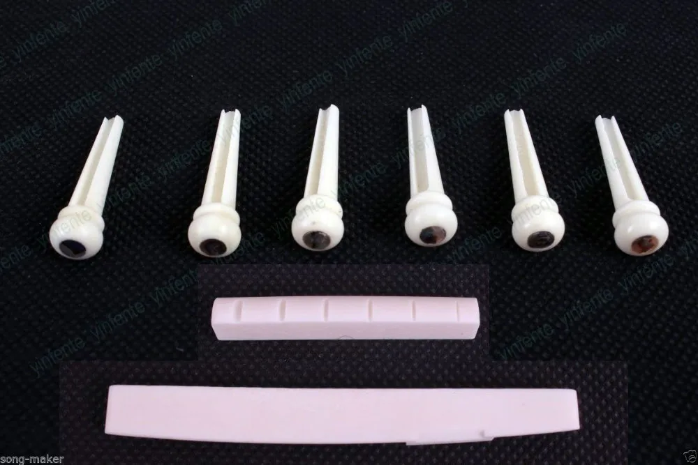 

100 pcs Cattle BONE & ABALONE DOT GUITAR BRIDGE END PIN SET FOR ACOUSTIC GUITAR