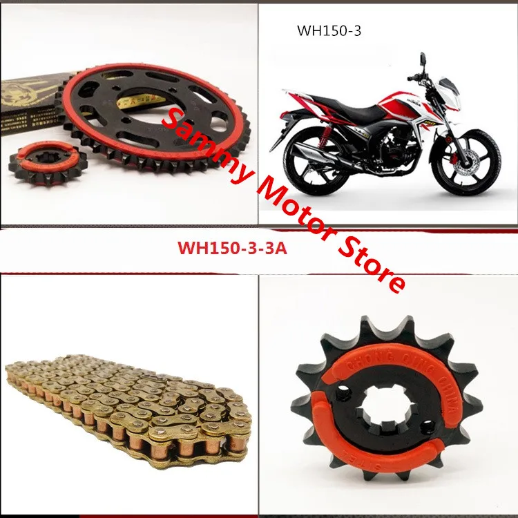 Wuyang WH150 3 3A Motorcycle Roller Chain With 43T 15T Front Rear