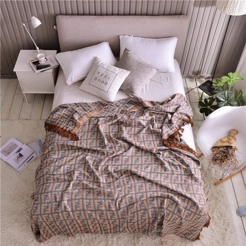Бамбуковое волокно Лето Прохладное прохладное ощущение диван кисточкой горд карамель одеяло для взрослых 2,0 детей 1,5 м марлевые кровати