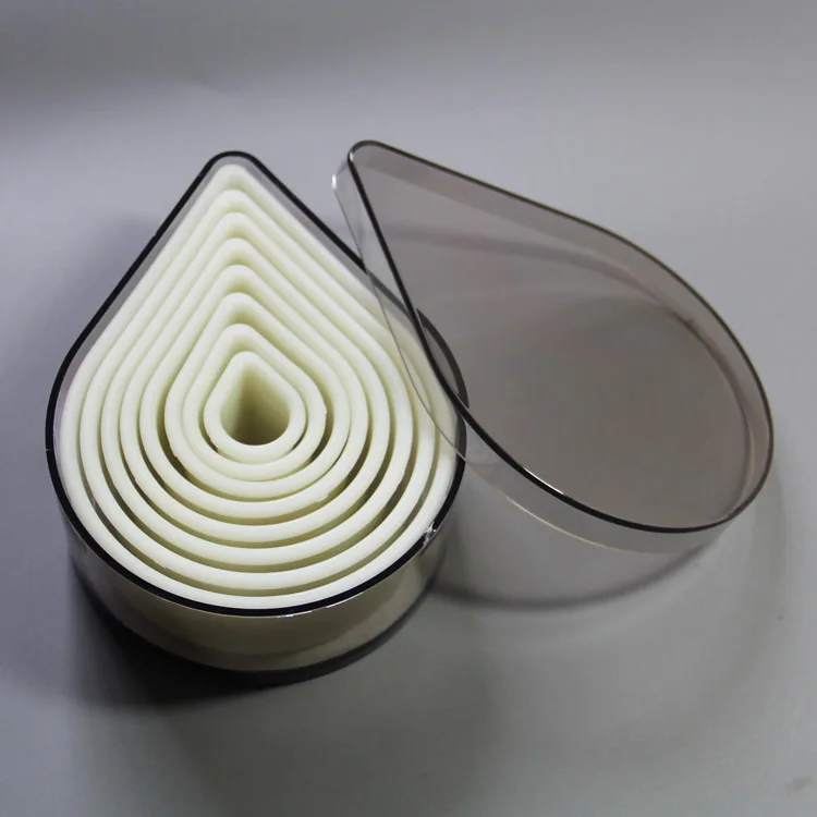 

Free shipping FDA high quality 8pcs water drop shaped nylon cookie cutters set baking DIY tool