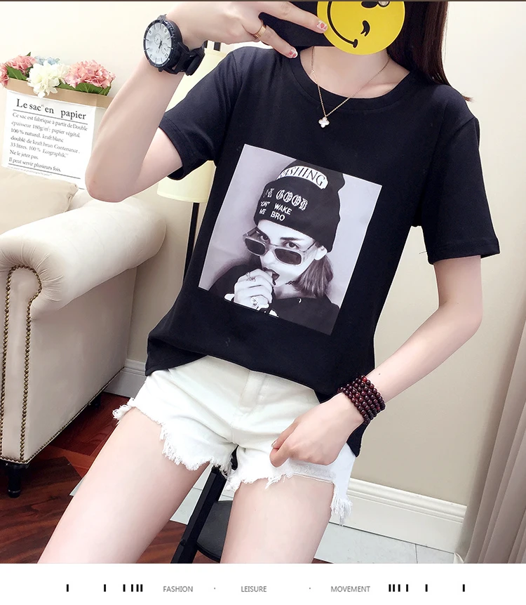 Модная футболка с круглым вырезом и короткими рукавами для девочек ulzzang пара