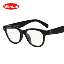 Winla модные дизайнерские женские простые очки с классическими заклепками, с принтом, очки для чтения, оптические очки с прозрачными линзами, очки Oculos WL1117