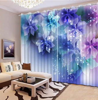 

Customized size Luxury Blackout 3D Window Curtains For Living Room dream flower curtains custom curtain
