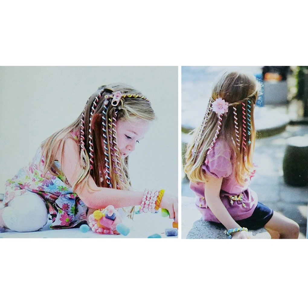 

6Pcs Cute Fashion Girls Kids Spiral Spin Hairpin Hair Curler DIY Kids Girl Mom Hair Braid Sticker Hair Accesories Hair Clips