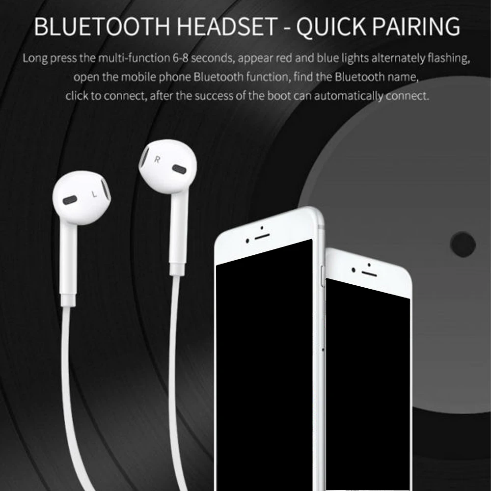 Беспроводная bluetooth-гарнитура стерео в уши с микрофоном для iPhone 6/samsung