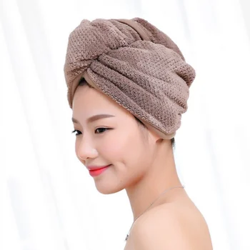 

Magic Microfiber Hair Fast Drying Dryer Towel Bath Wrap Hat Quick Cap Turban Dry Button Bath Turban