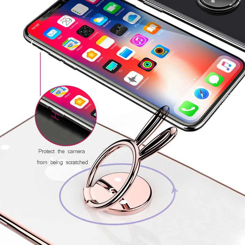 Finger Ring Metal Mobile Phone Stand Holder For iPhone X 8 7 plus Samsung S9 S8 For Magnetic Car 360 Degree Rotate Phone Holder