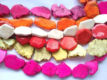 

Assorted Turquoise 20-50mm Stone Slab Freeform faceted red white oranger red Blue white Turquoise beads Turquoise Jewelry full s