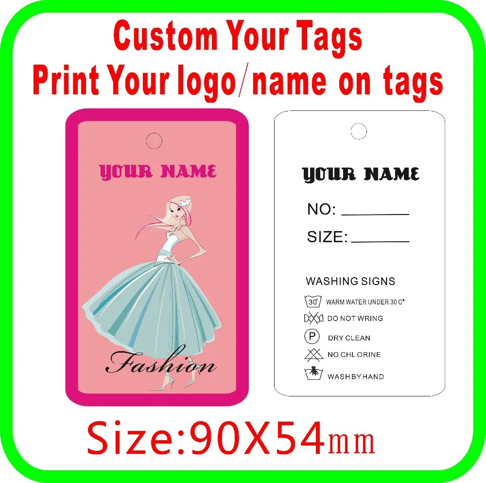 Custom Girl Skirt Clothes Tags Print Your Logo Your Shop Name On