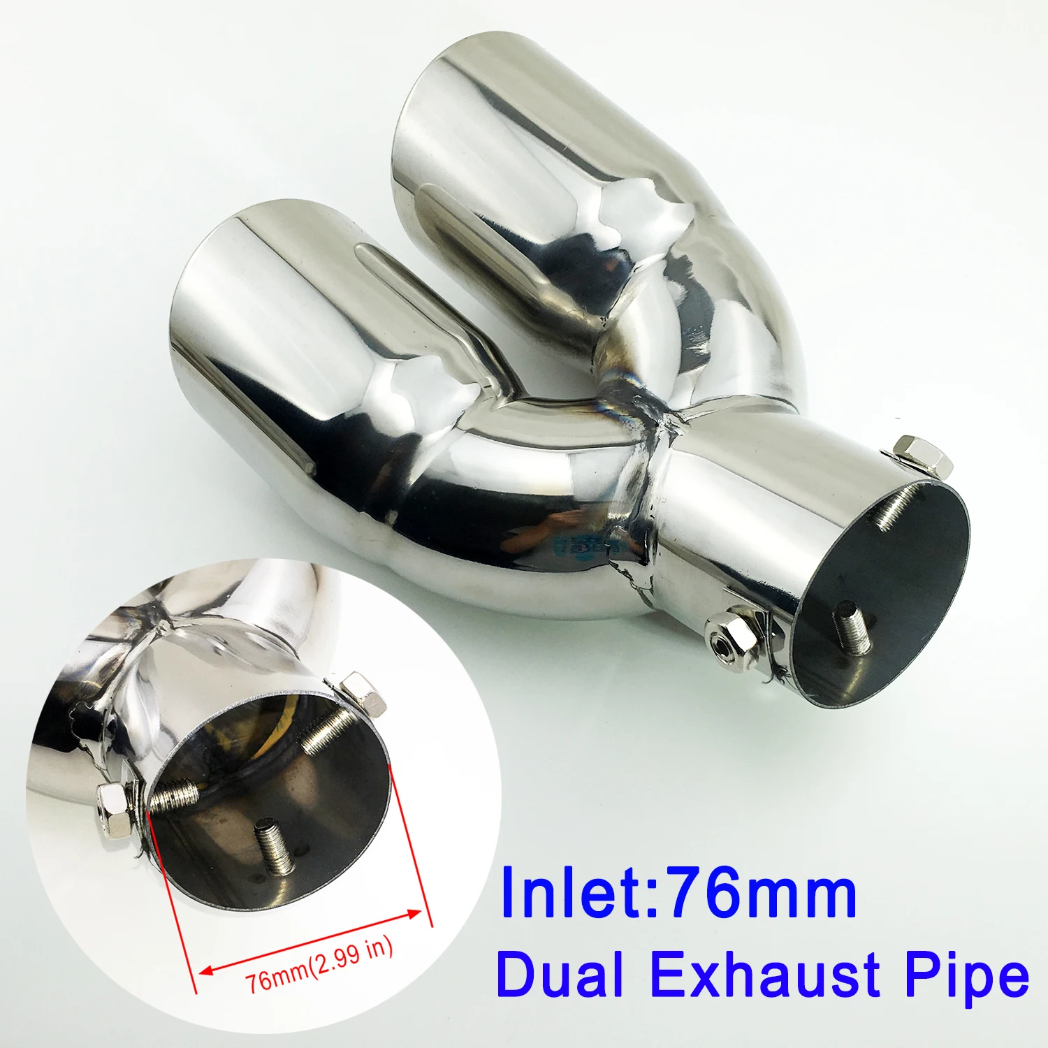Auto Parts 63mm 2.5/" Inlet Universal Exhaust Pipe Rear End Tail Silencer Cover