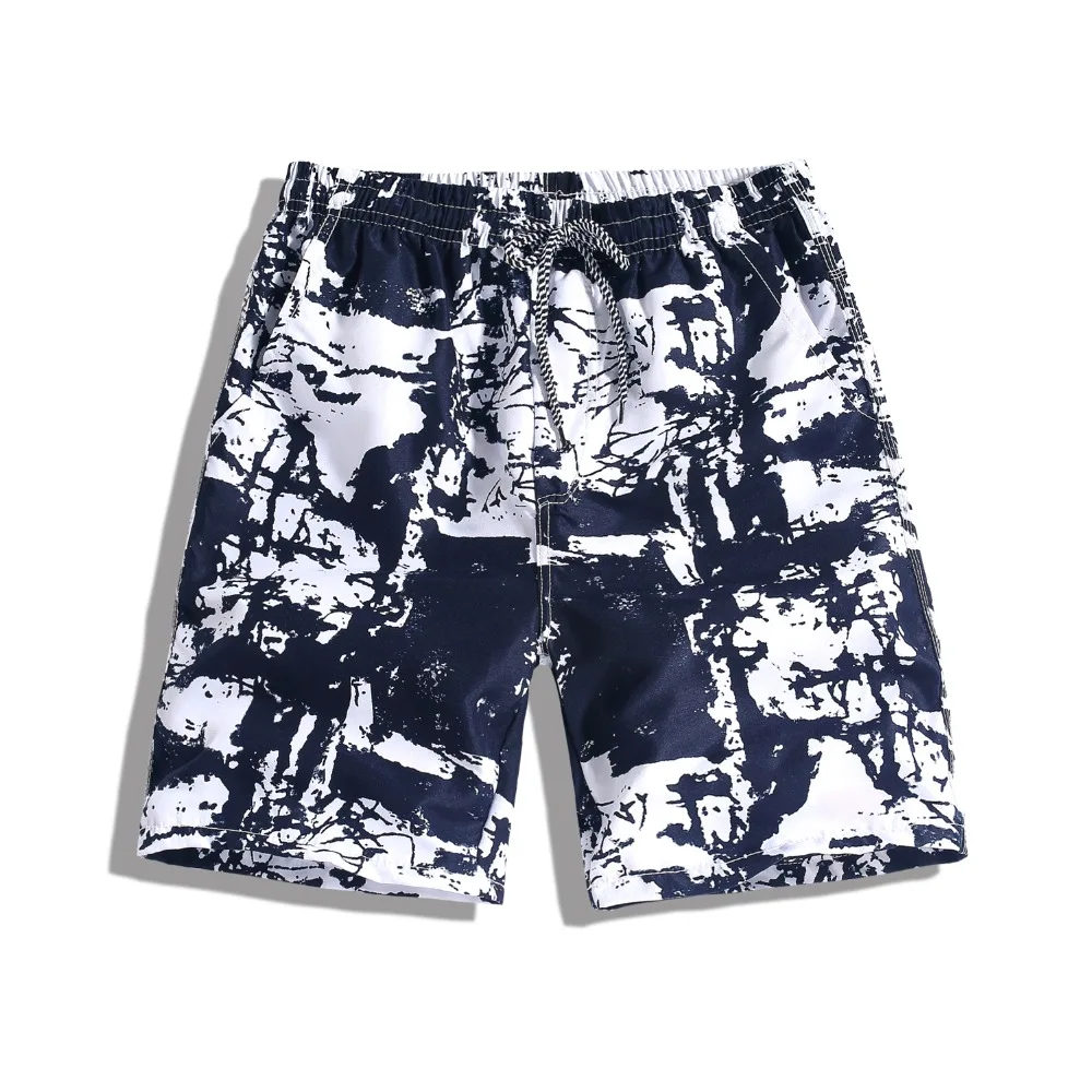 VDOGRIR Punk Style Black White Geometric Print Summer Board Shorts For