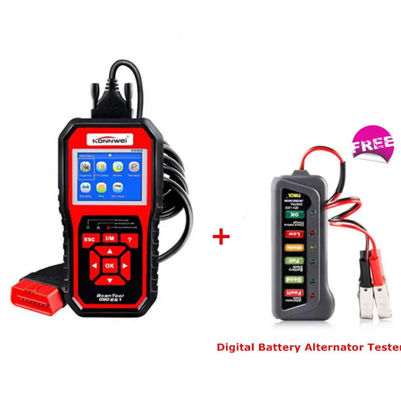 KONNWEI KW850 OBD2 автоматический диагностический сканер кода OBDII Eobd может Сканер получить цифровой датчик давления в шинах/тестер батареи бесплатно - Цвет: gift2