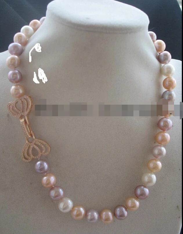 

Miss charm Jew1703 freshwater pearl multicolor round AA necklace 18