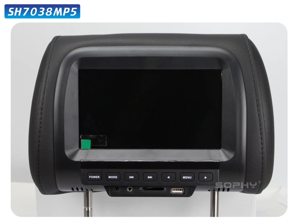 Универсальный 7-ми дюймовый к автомобильному подголовнику MP4 монитор/мультимедийный плеер/заднем сиденье MP4/USB/SD/MP3 MP5 FM встроенные динамики