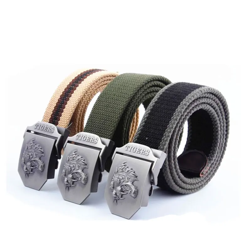 Hot-Tiger-Logo-Automatic-Buckle-Canvas-Belt-Men-s-Woven-Belts-Leisure-Thicken-Luxury-for-Men