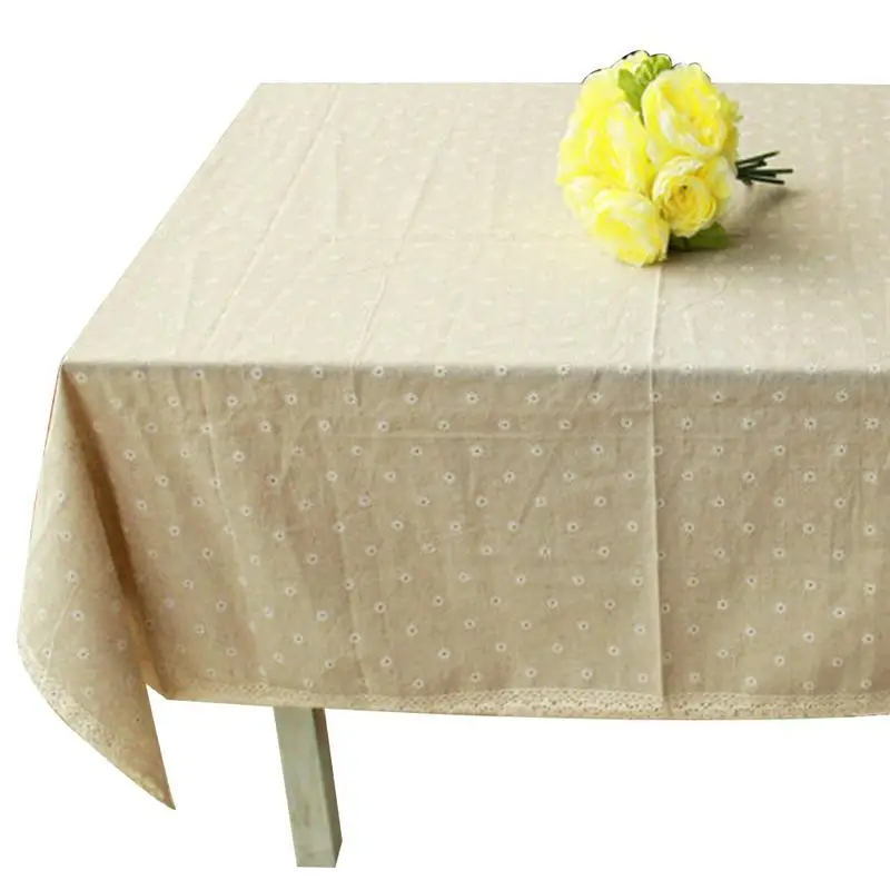 

White Daisy Hemp Lace Table Cloth Romantic Beautiful Fantasy Screens Movie Atmosphere Holiday Wedding Party