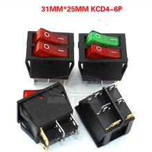 10pcs/lot KCD4-6P double switch ship switch six two-speed 31X25MM 16A 250V Double red lights / green and red lights цена 10pcs/lot KCD4-6P double switch ship switch six two-speed 31X25MM 16A 250V Double red lights / green and red lights цены онлайн