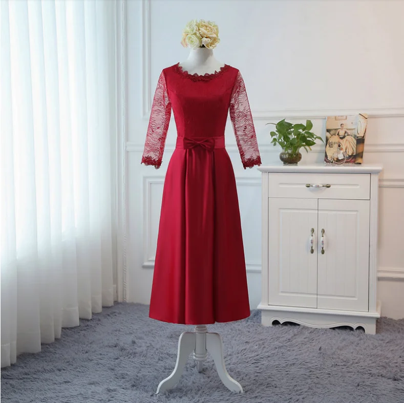 Vestido последние burgandy дешевые полуофициальное вечернее платье красивые скромные платья для подружки невесты обувь для девочек Серый кружево