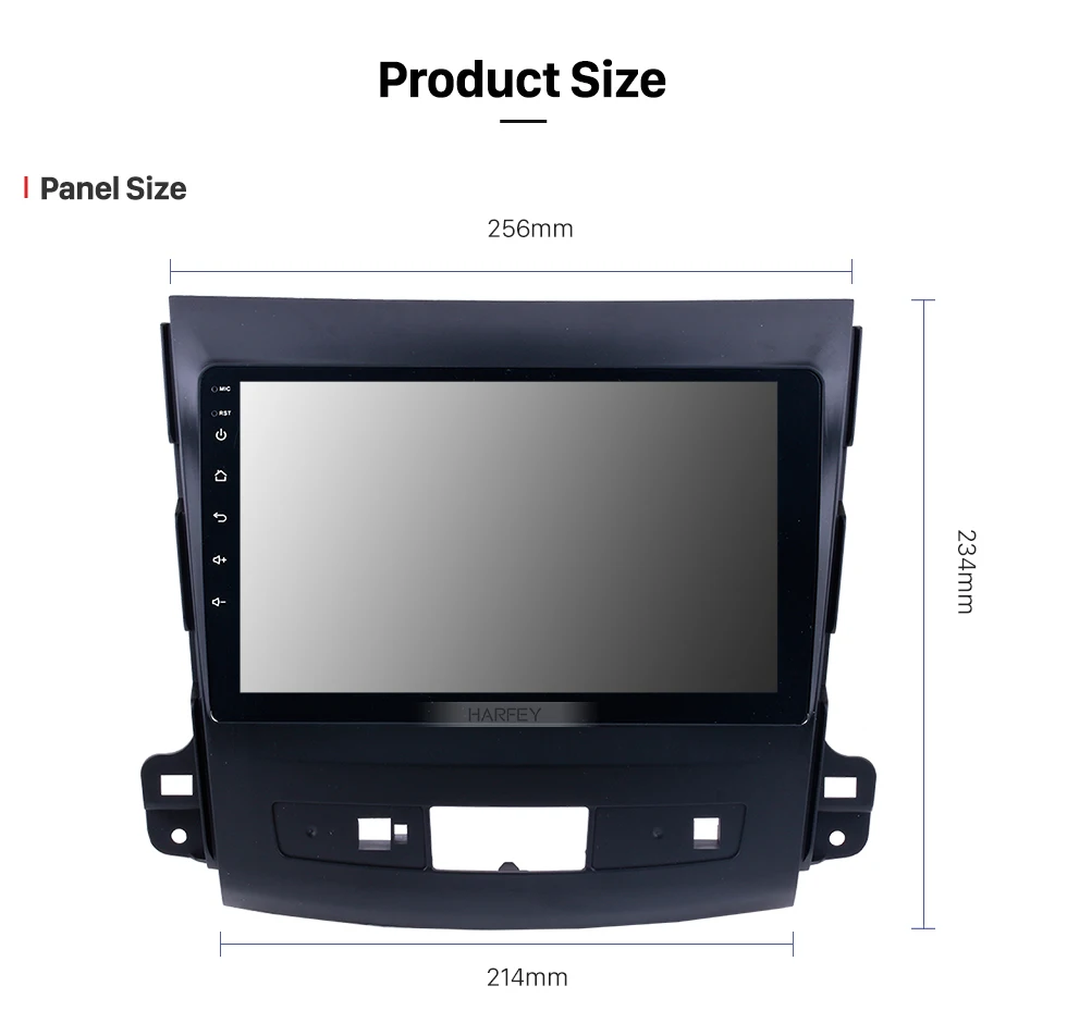 Discount Harfey for 2006-2014 MITSUBISHI Outlander 9" Android 8.1 Bluetooth GPS Navi Radio system support OBD2 SWC Rearview Camera TPMS 16