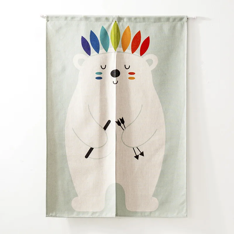 Cartoon Cute Animal Dog Cat Panda Half-curtain Window Customize Partition Home Toilet Restaurant Kitchen Door Curtains