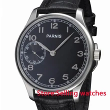 Мужские механические часы Parnis с черным циферблатом, 44 мм, 6497