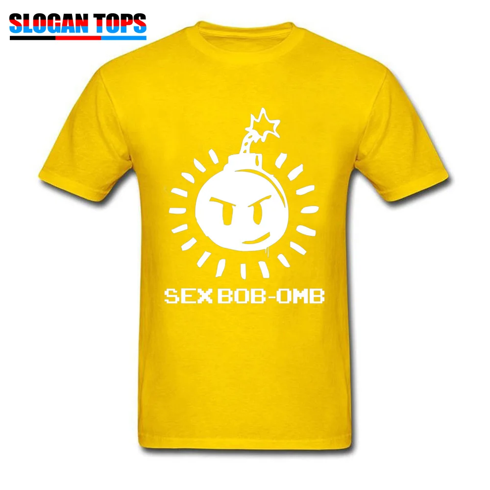 Geek T Shirt Short Sleeve Design New Arrival Men Labor Day Tees Design Tee-Shirt O Neck Cotton Fabric Free Shipping Sex Bob omb ver 2 6188 yellow