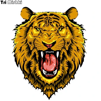 

Tri Mishki WCS078 13*16cm Angry lion head car sticker funny colorful car stickers auto automobile decals