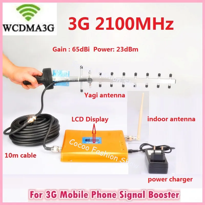 

LCD Display 3G WCDMA 2100mhz Signal Booster Repetidor 2100MHz GSM Signal Booster Cell Phone Signal Amplifier With 3G Antenna