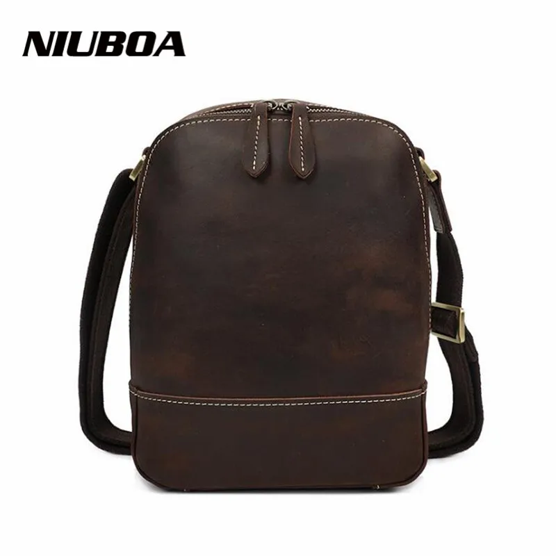 

NIUBOA Vintage Fashion Mens Leather Bag Brand Casual Business Mens Messenger Bag Promotion High Quality New Travel Crossbody Bag