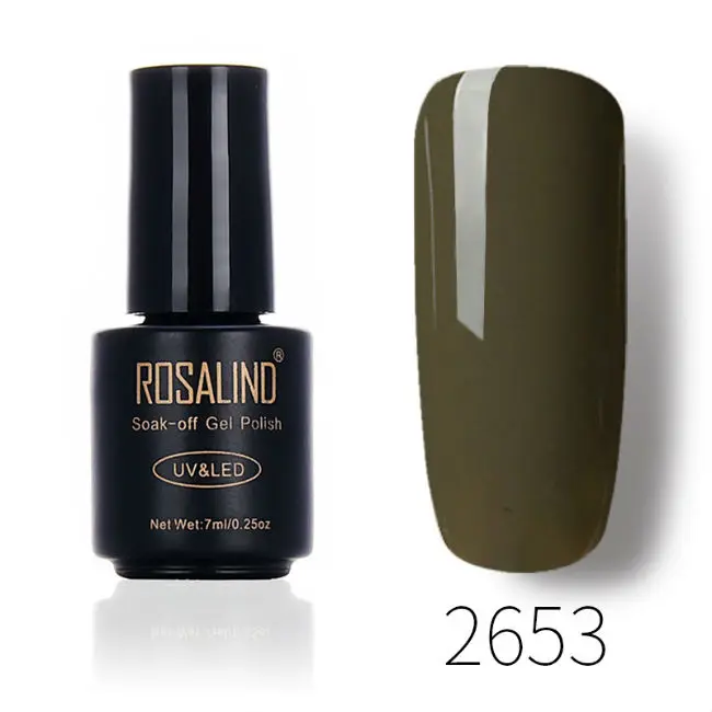 Гель ROSALIND 1 S, Гель-лак для ногтей кофейного цвета, 7 мл, УФ-лампа/светодиодный светильник для дизайна ногтей, долговечный, для маникюра, отмачиваемый Гель-лак - Цвет: RA2653