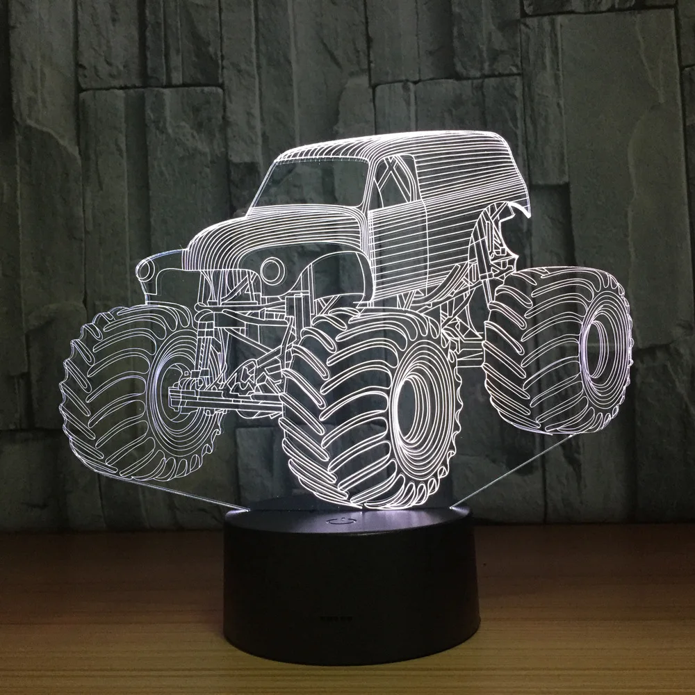 Preise 2018 Fashion Truck Auto 3D Led leuchten LED Sensor Tisch Lampe LED 3D USB Lampe als Home Kunst Dekorationen Neue jahr Jungen Geschenk