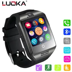 LUOKA Bluetooth Smart часы Для мужчин Q18 с Сенсорный экран большой Батарея Поддержка TF sim-карты Камера для телефона Android шагомер