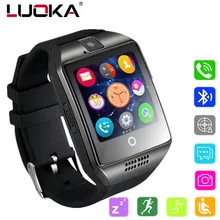 LUOKA Bluetooth Smart Watch Men Q18 With Touch Screen Big Battery Support TF Sim Card Camera for Android Phone Passometer