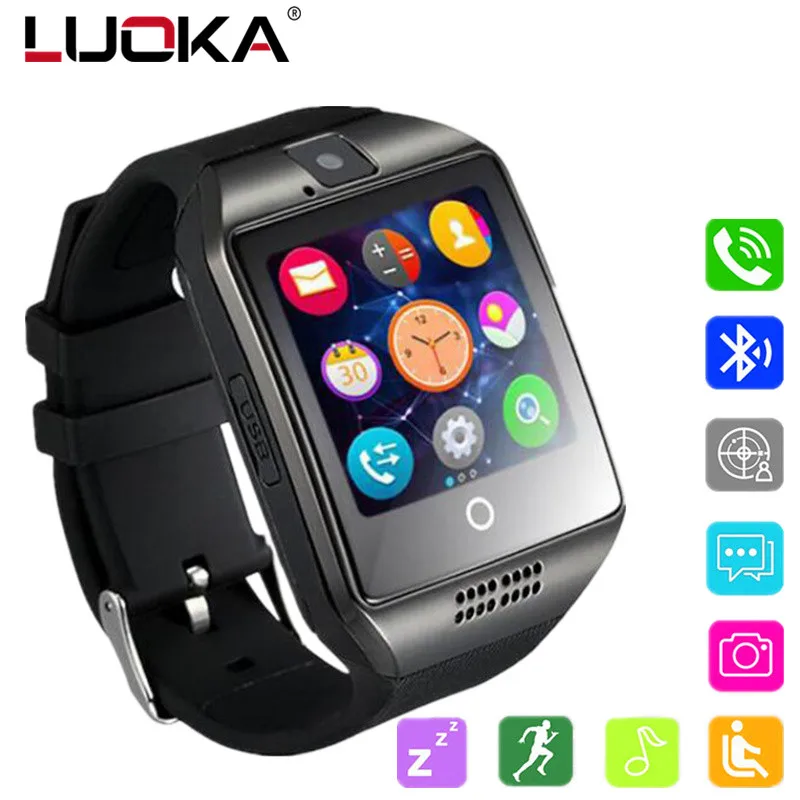 Мужские умные часы LUOKA Q18 Bluetooth с сенсорным экраном большой аккумулятор поддержка